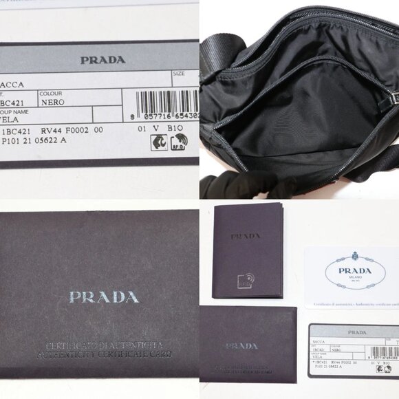 Prada Re-Nylon Messenger Bag Crossbody Unisex 1BC421 - Black - Picture 14 of 15